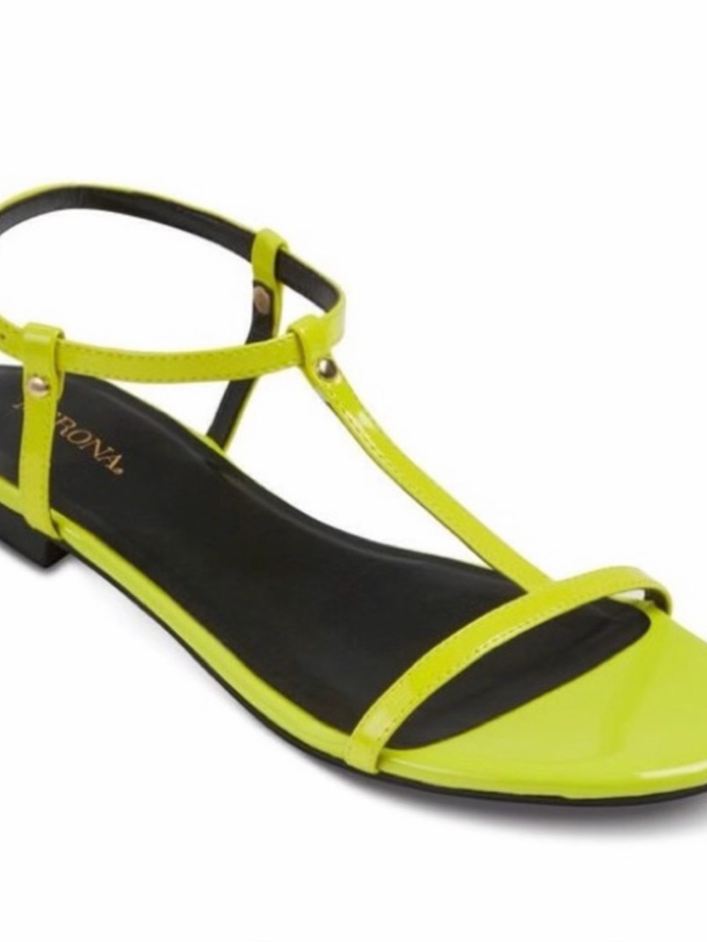 Merona Neon Yellow T-Strap Sandals